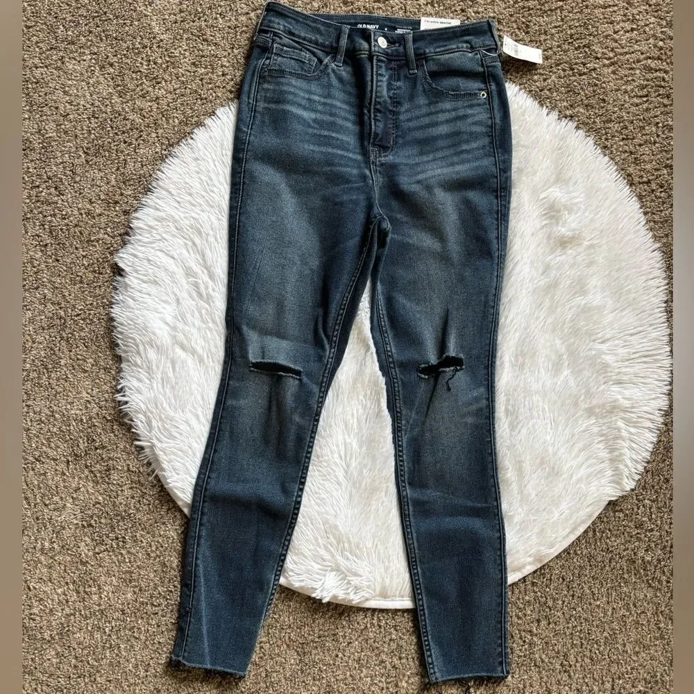 Old Navy Rockstar Jeans Super Skinny Ankle New Extra High Rise‎ Womens Size 4